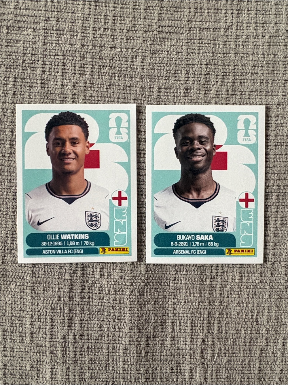 Panini England Stickers - White & Teal Accents